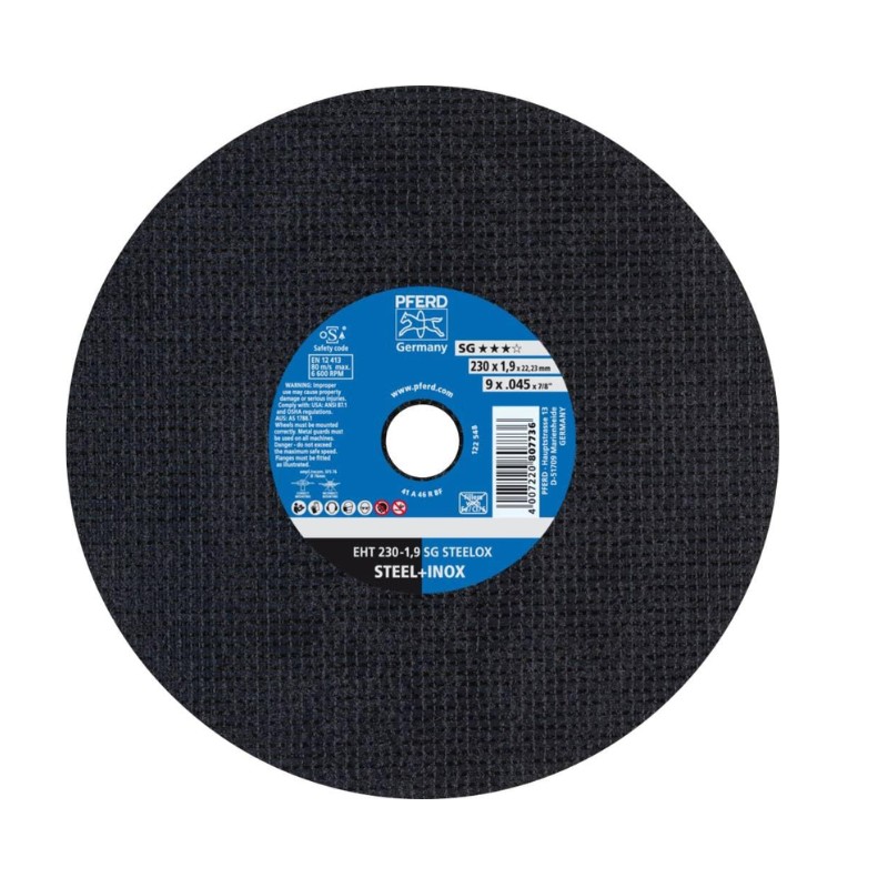 Disc de tăiere EHT 230x1.9x22.23 mm Performance Line SG STEELOX pentru oțel/inox