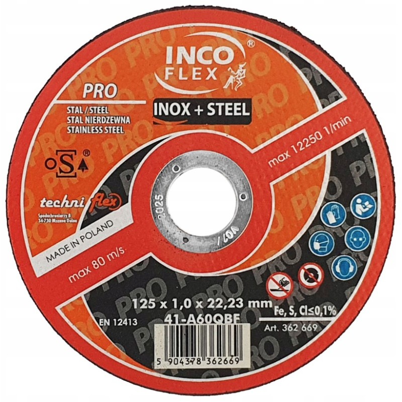 INCO DISC DEB. MET/INOX PRO 125X1