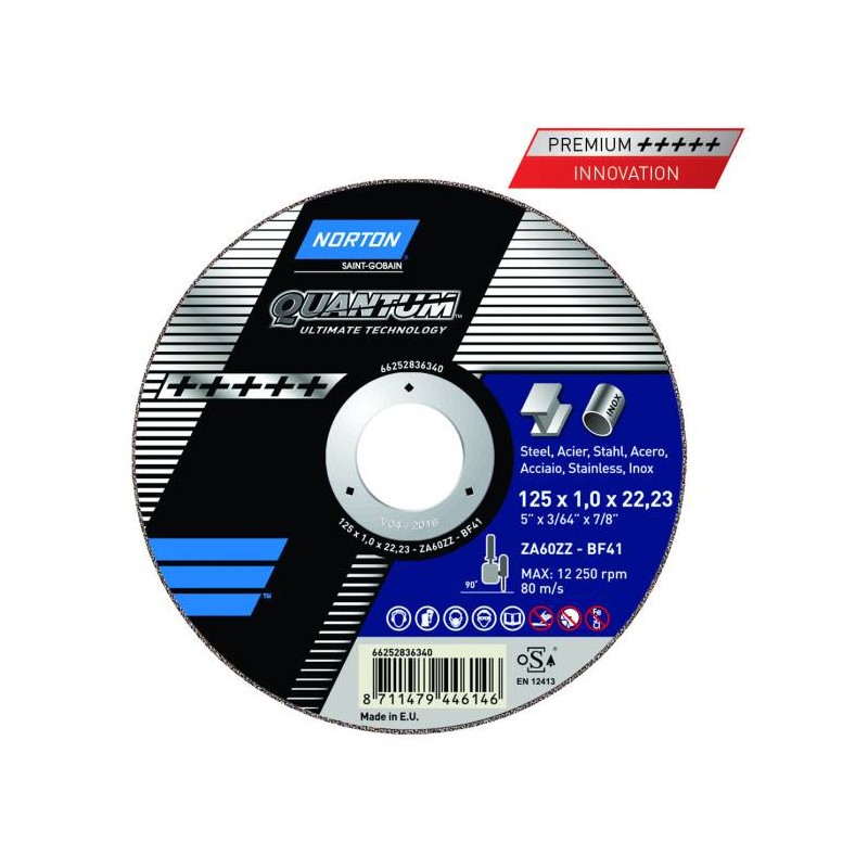 NORTON DISC DEBITARE INOX 125x0.8 QUANTUM 3