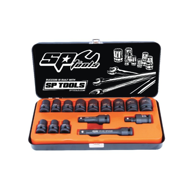 SET TUBULARE IMPACT 1/2 6 LATURI 15 PIESE METRIC SP TOOLS